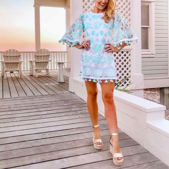 Lilly Pulitzer Jackelin Romper Sea to Sea Lace - Picture 5 of 12